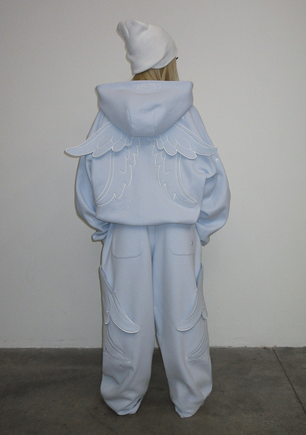 STITCH WINGS OVERSIZED SWEATPANTS BABY BLUE (DETACHABLE WINGS)