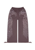 FALLEN RHINESTONE OVERSIZED SWEATPANTS BROWN