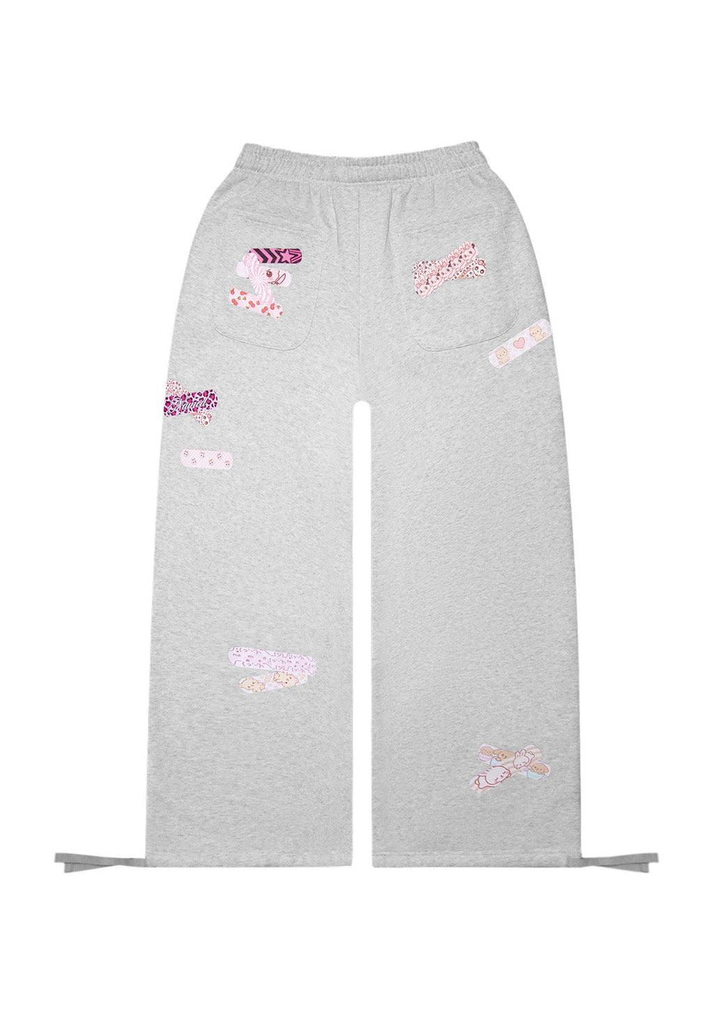 STITCH TEDDY OVERSIZED SWEATPANTS WHITE MARL